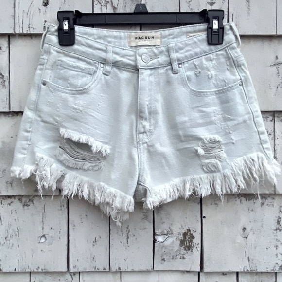 PacSun High Rise Distressed Shorts - Picture 1 of 5